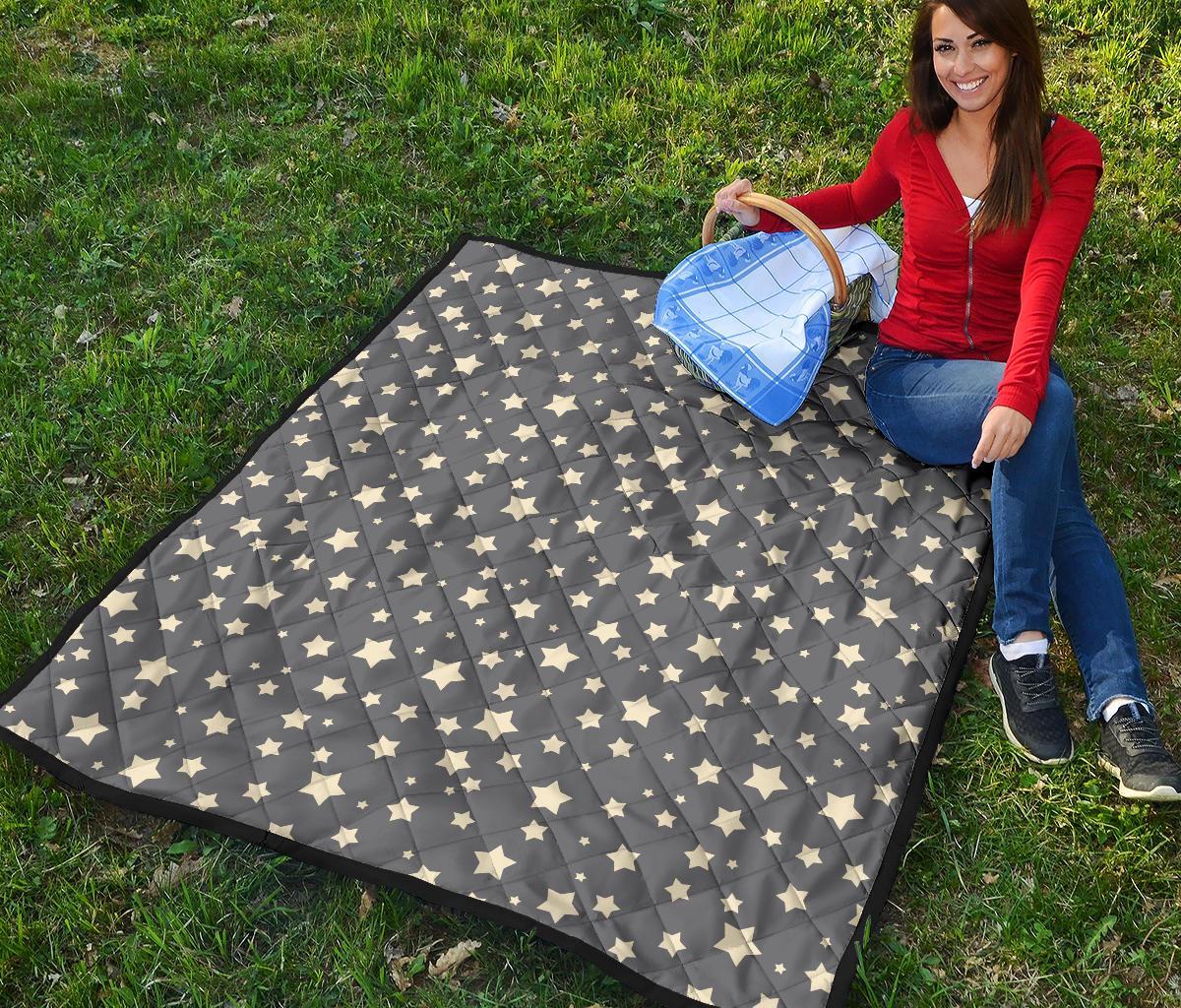 Star Pattern Print Quilt-grizzshop
