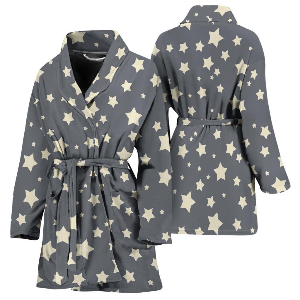 Star Pattern Print Women Long Robe-grizzshop