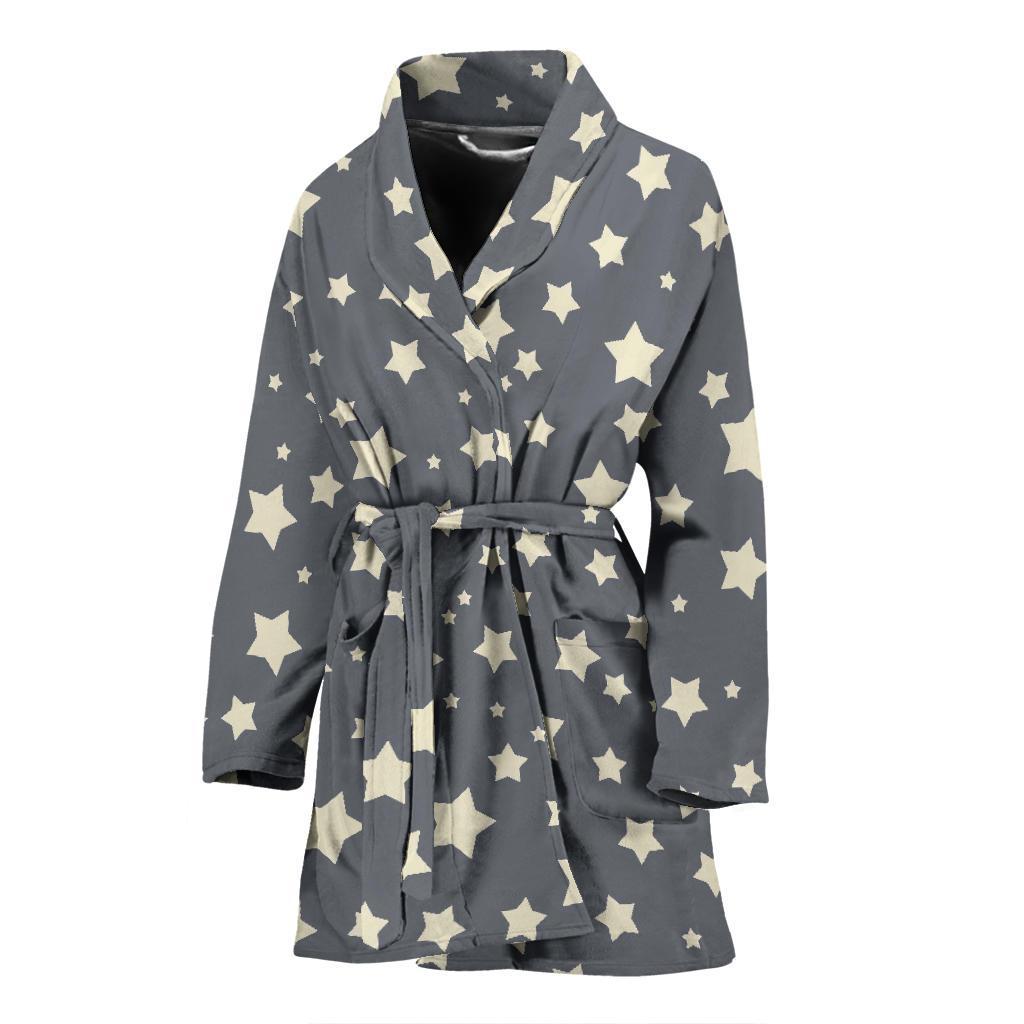 Star Pattern Print Women Long Robe-grizzshop