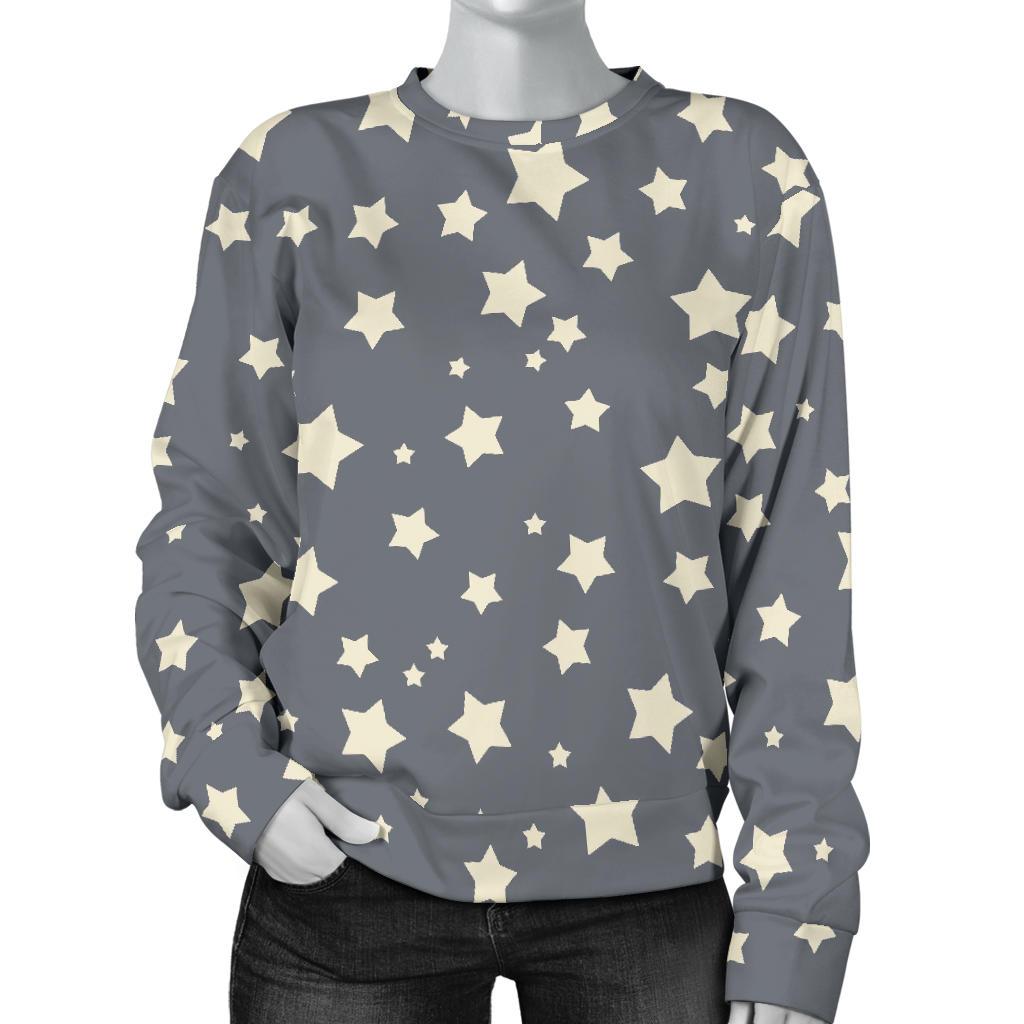 Star Pattern Print Women's Sweatshirt-grizzshop