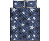 Star Print Pattern Bed Set Quilt-grizzshop