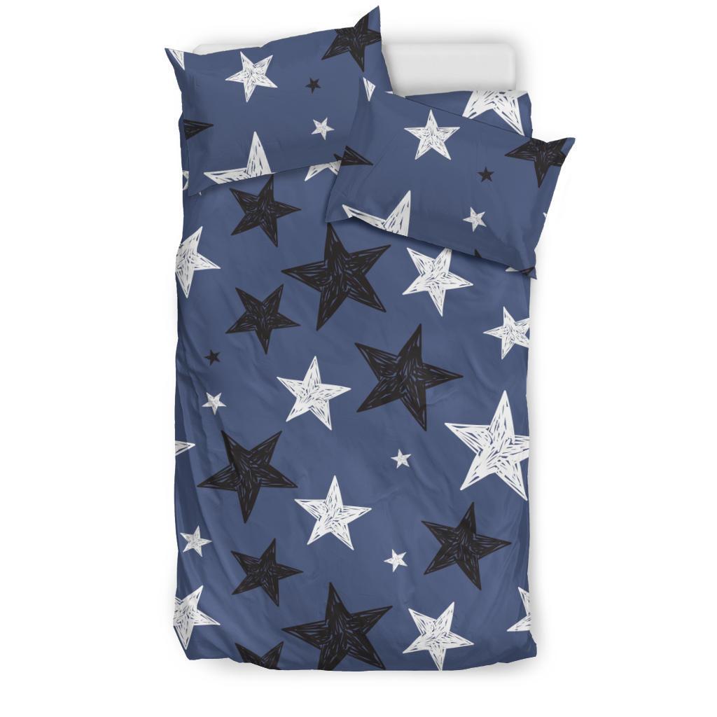 Star Print Pattern Duvet Cover Bedding Set-grizzshop