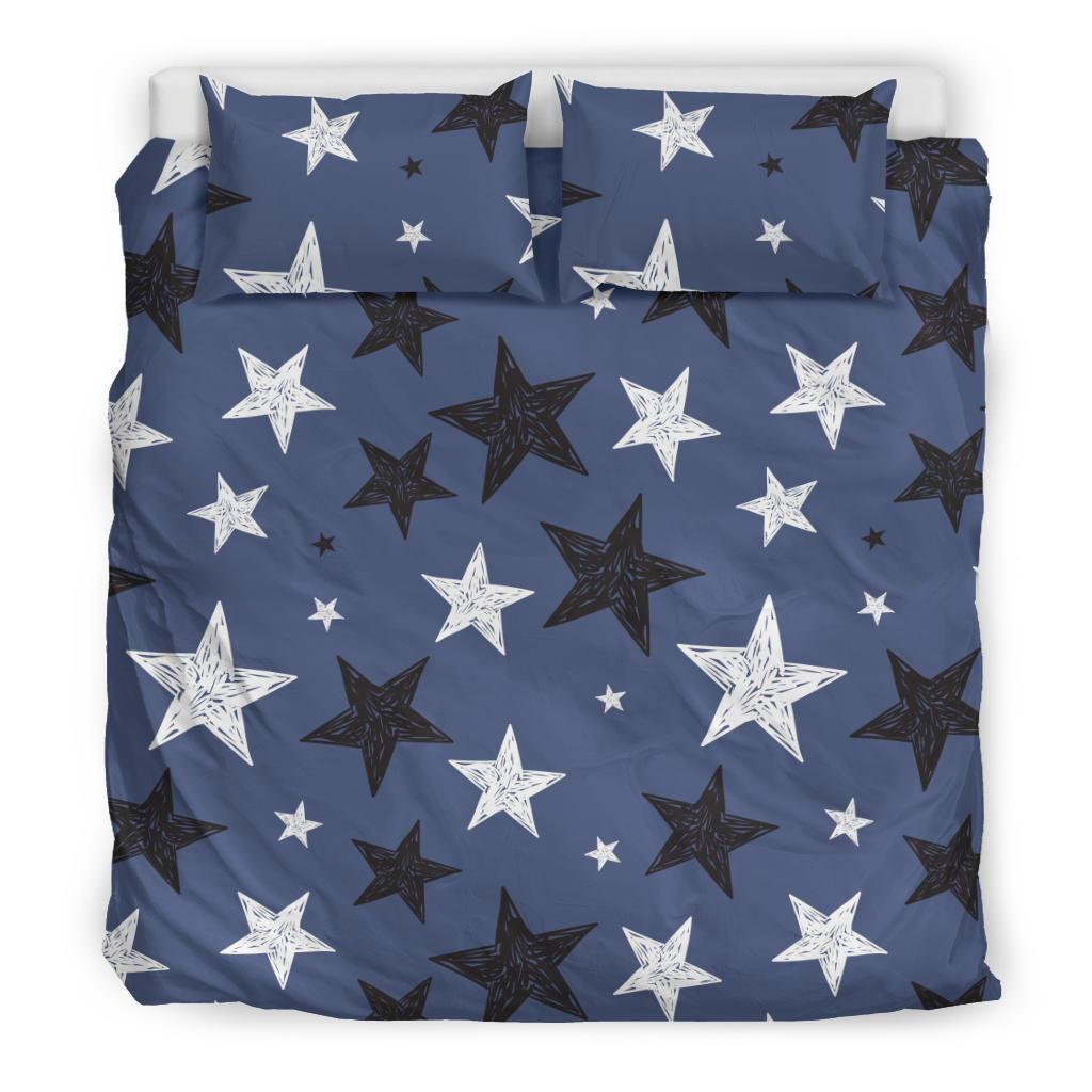 Star Print Pattern Duvet Cover Bedding Set-grizzshop