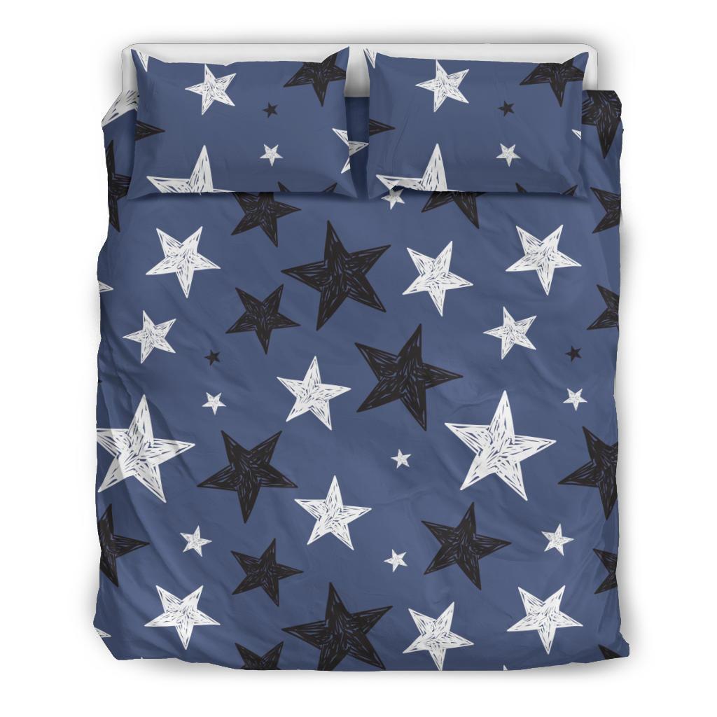 Star Print Pattern Duvet Cover Bedding Set-grizzshop