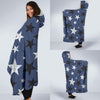 Star Print Pattern Hooded Blanket-grizzshop