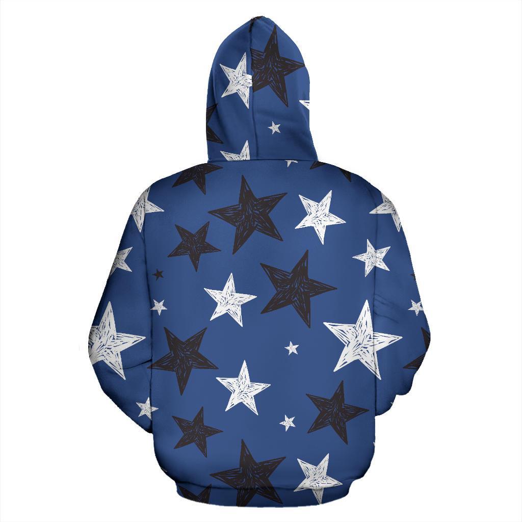 Star Print Pattern Men Women Pullover Hoodie-grizzshop