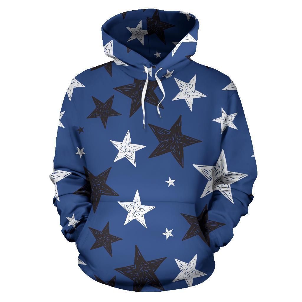 Star Print Pattern Men Women Pullover Hoodie-grizzshop