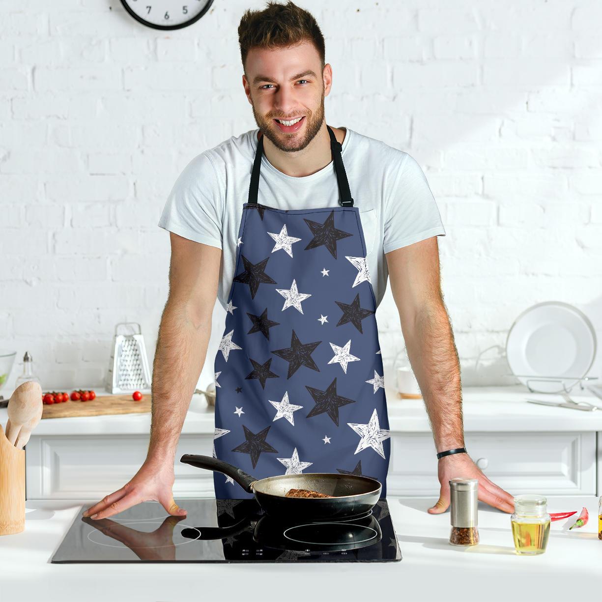 Star Print Pattern Men's Apron-grizzshop