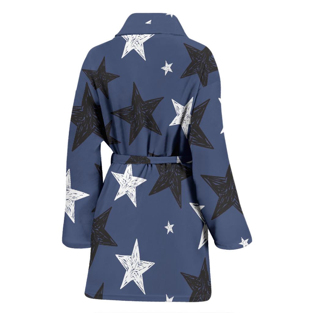 Star Print Pattern Women Long Robe-grizzshop