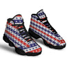 Star USA Patriotic Print Pattern Black Basketball Shoes-grizzshop