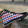 Star USA Patriotic Print Pattern Black High Top Shoes-grizzshop