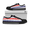 Star USA Patriotic Print Pattern Black Low Top Shoes-grizzshop