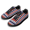 Star USA Patriotic Print Pattern Black Low Top Sneakers-grizzshop