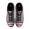 Star USA Patriotic Print Pattern Black Low Top Sneakers-grizzshop