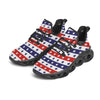 Star USA Patriotic Print Pattern Black Running Shoes-grizzshop