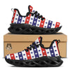 Star USA Patriotic Print Pattern Black Running Shoes-grizzshop