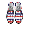 Star USA Patriotic Print Pattern Black Slip On Shoes-grizzshop