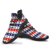 Star USA Patriotic Print Pattern Black Walking Shoes-grizzshop