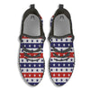 Star USA Patriotic Print Pattern Black Walking Shoes-grizzshop