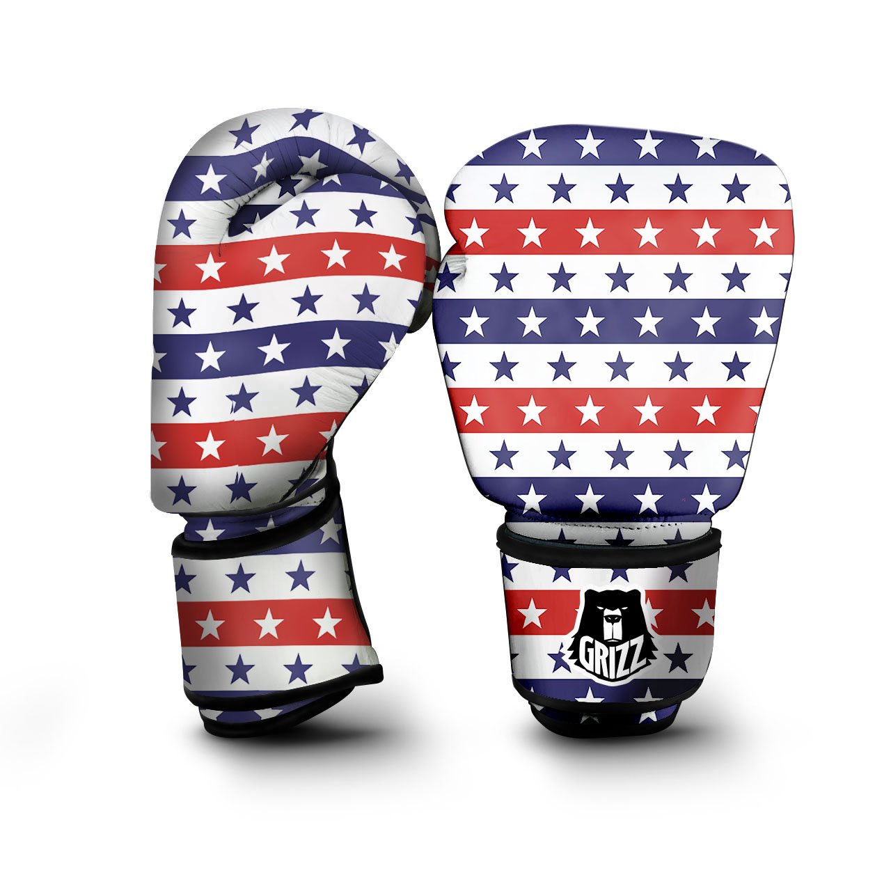 Star USA Patriotic Print Pattern Boxing Gloves-grizzshop