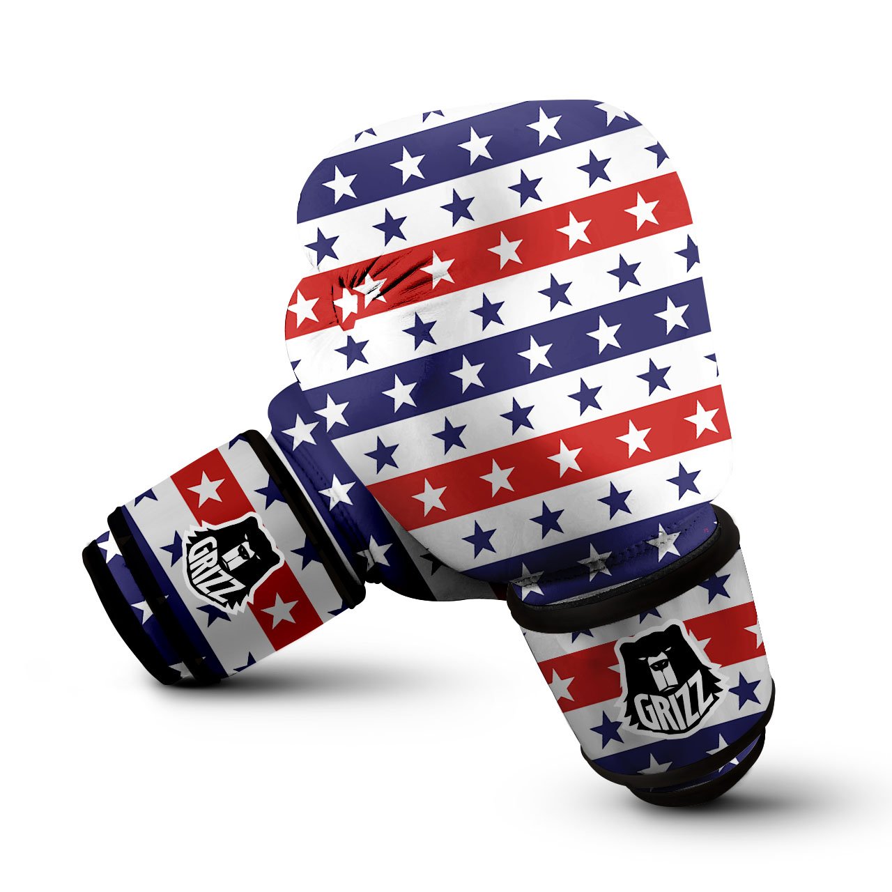 Star USA Patriotic Print Pattern Boxing Gloves-grizzshop