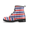 Star USA Patriotic Print Pattern Leather Boots-grizzshop