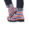 Star USA Patriotic Print Pattern Leather Boots-grizzshop