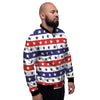 Star USA Patriotic Print Pattern Men's Bomber Jacket-grizzshop