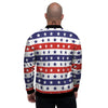 Star USA Patriotic Print Pattern Men's Bomber Jacket-grizzshop