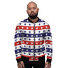 Star USA Patriotic Print Pattern Men's Bomber Jacket-grizzshop