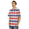 Star USA Patriotic Print Pattern Men's Hawaiian Shirt-grizzshop