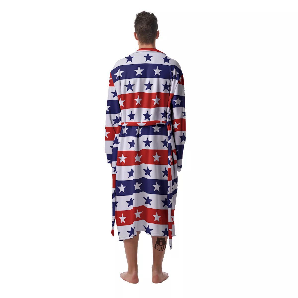 Star USA Patriotic Print Pattern Men's Robe-grizzshop