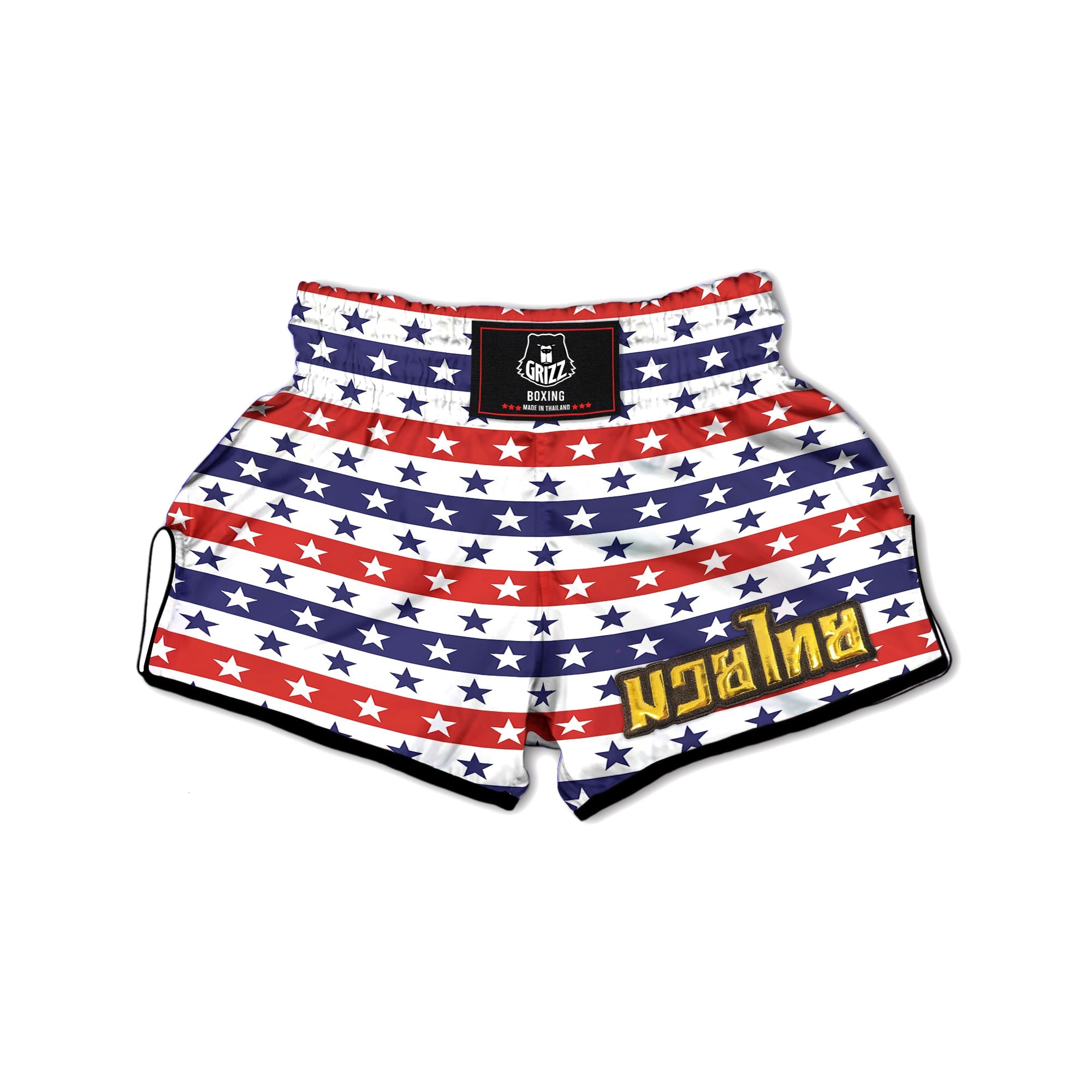 Star USA Patriotic Print Pattern Muay Thai Boxing Shorts-grizzshop