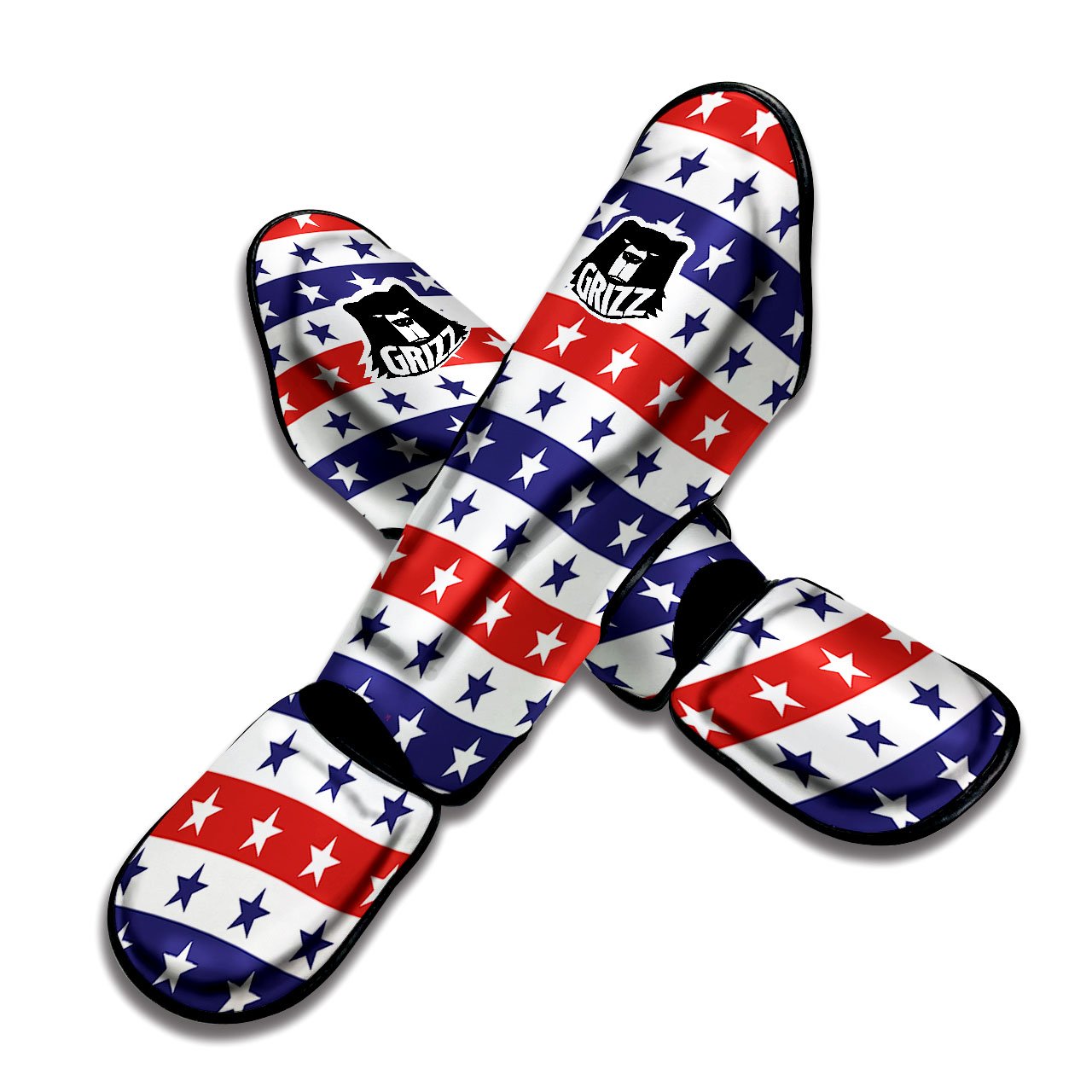 Star USA Patriotic Print Pattern Muay Thai Shin Guards-grizzshop