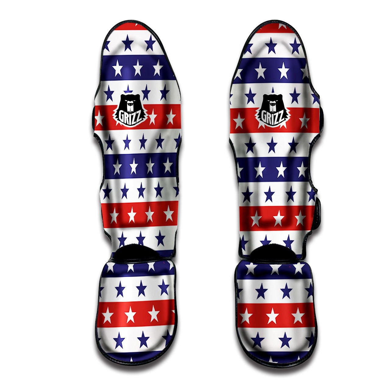 Star USA Patriotic Print Pattern Muay Thai Shin Guards-grizzshop