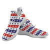 Star USA Patriotic Print Pattern White Athletic Shoes-grizzshop