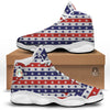 Star USA Patriotic Print Pattern White Basketball Shoes-grizzshop