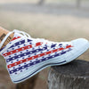 Star USA Patriotic Print Pattern White High Top Shoes-grizzshop