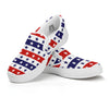 Star USA Patriotic Print Pattern White Slip On Shoes-grizzshop