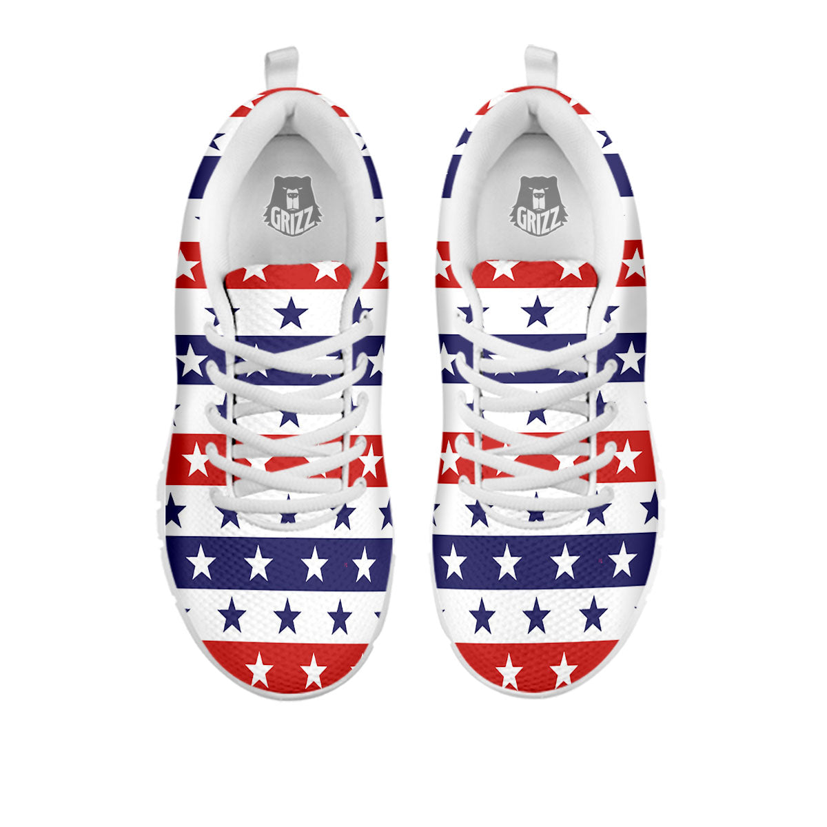 Star USA Patriotic Print Pattern White Sneaker-grizzshop