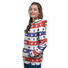 Star USA Patriotic Print Pattern Women's Hoodie-grizzshop