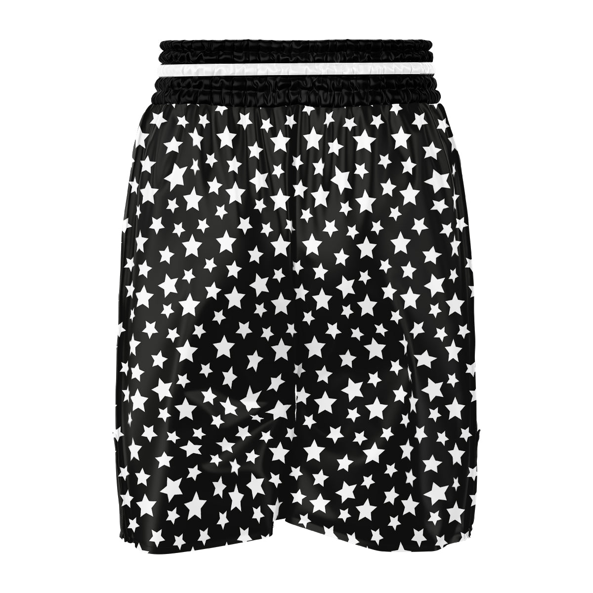 Star White And Black Print Pattern Boxing Shorts-grizzshop