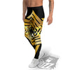 Star of David Gold And Black Print Men's Leggings-grizzshop