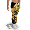 Star of David Gold And Black Print Men's Leggings-grizzshop