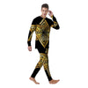 Star of David Gold And Black Print Men's Pajamas-grizzshop