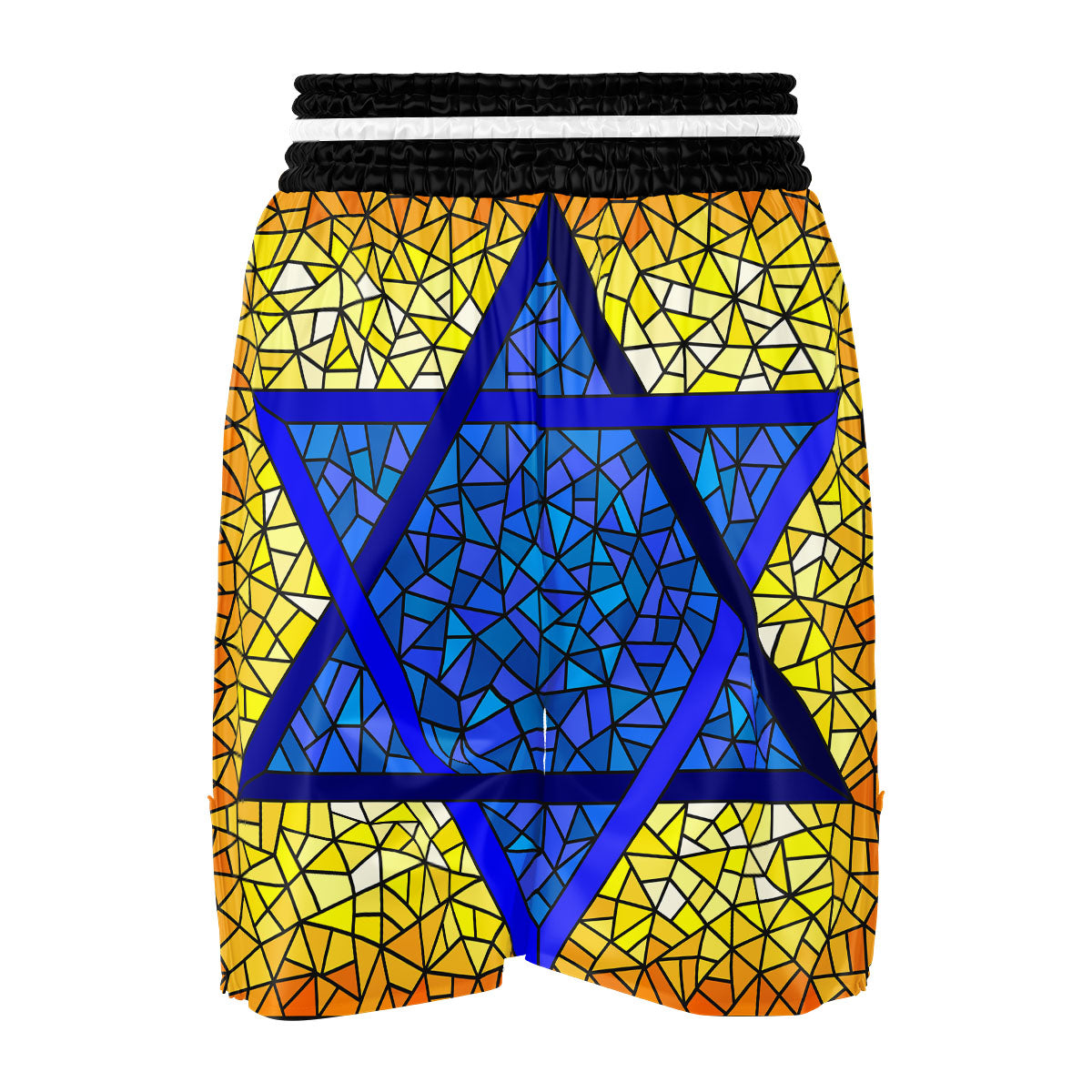 Star of David Stained Glass Print Boxing Shorts-grizzshop
