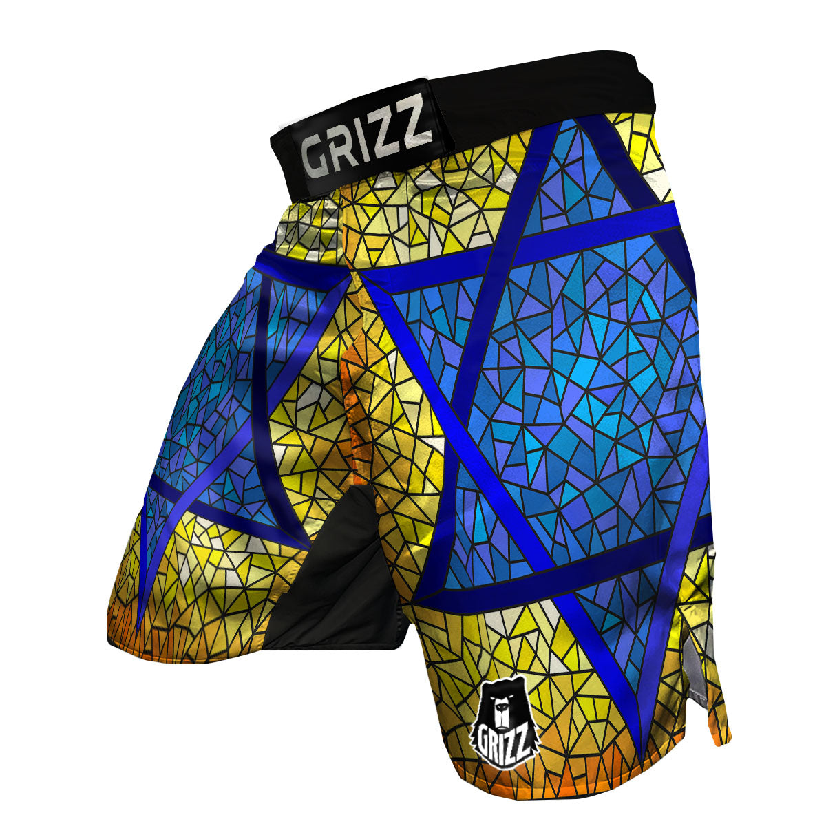 Star of David Stained Glass Print MMA Shorts-grizzshop
