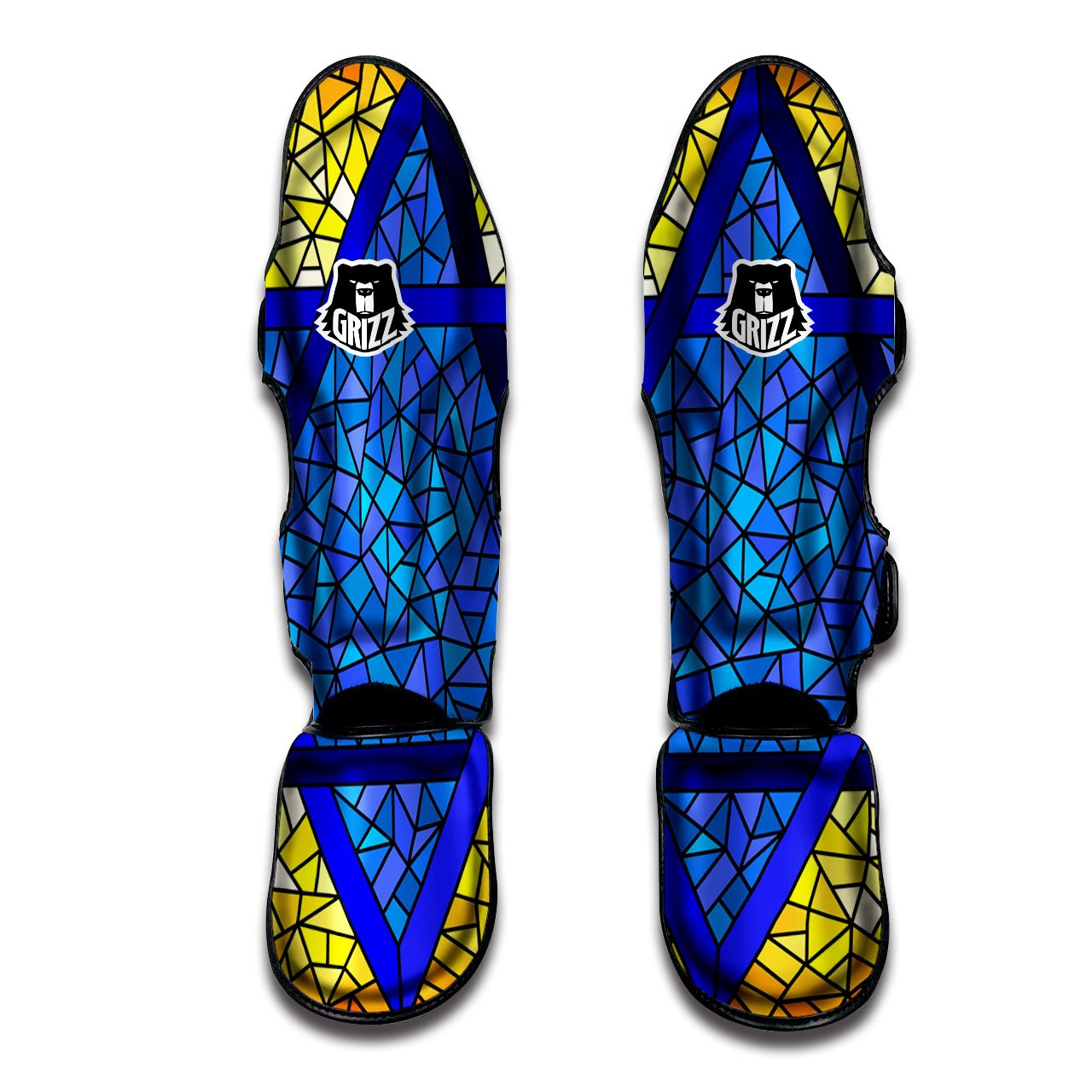 Star of David Stained Glass Print Muay Thai Shin Guards-grizzshop