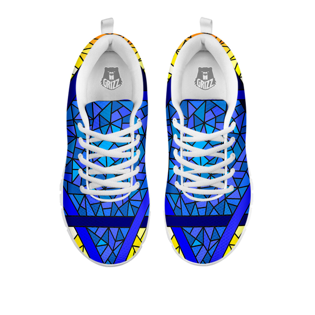 Star of David Stained Glass Print White Sneaker-grizzshop