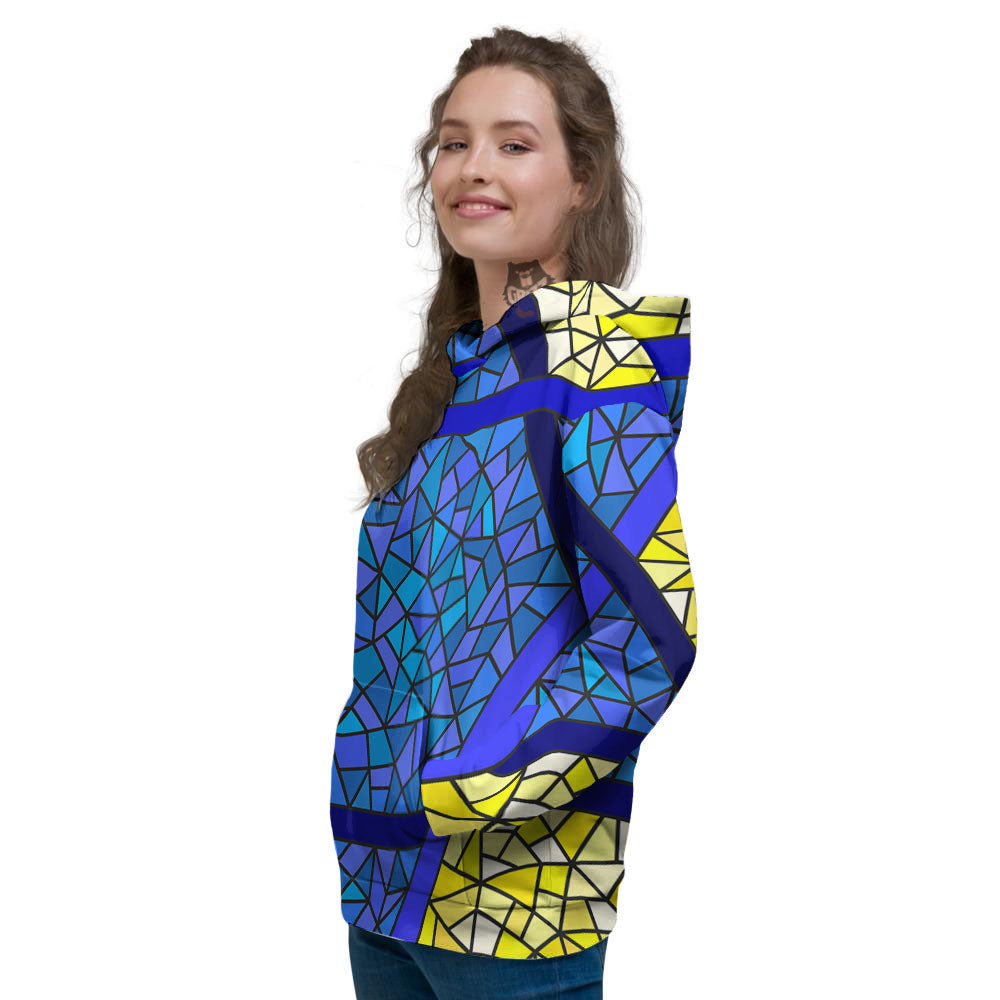 Star of David Stained Glass Print Women's Hoodie-grizzshop
